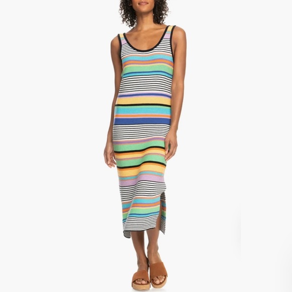 Roxy Sunshine Bouquet Stripe Knit Midi Dress - Picture 4 of 14